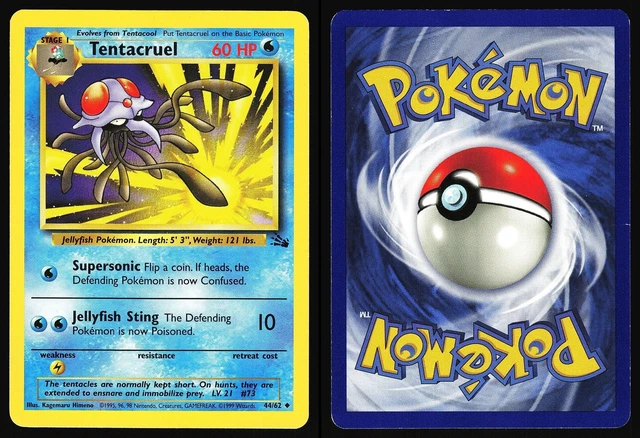 tentacruel pokemon card value 44/62 1st Edition Fossil Set Uncommon Near Min Poisonous Whip Your opponents Active Pokemon is now Poisoned 30 Misty's Tentacruel #10 Prices |