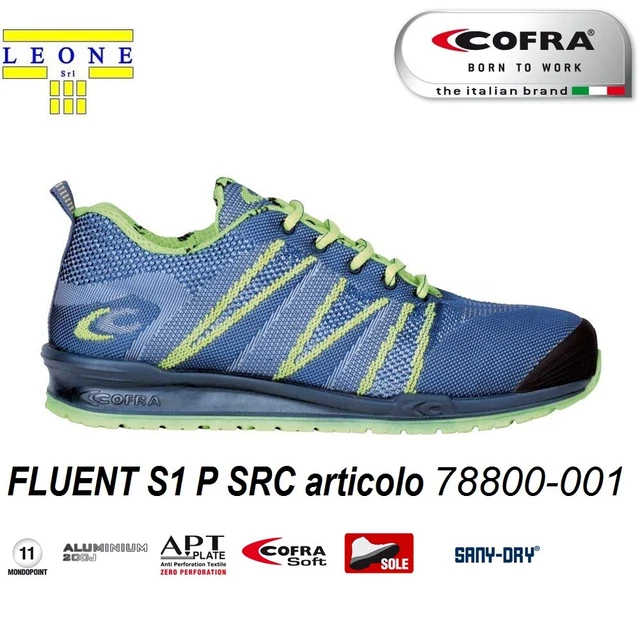Scarpe antinfortunistiche Cofra Fluent S1 P SRC da lavoro sportive leggere 78800