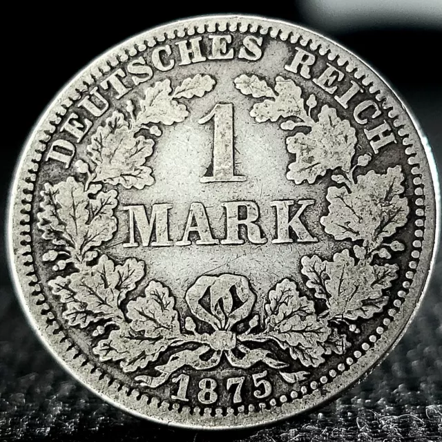 Deutsches Reich 1873-1887 Genuine German Empire 1 Mark 90% Silver Coin (.900) 2