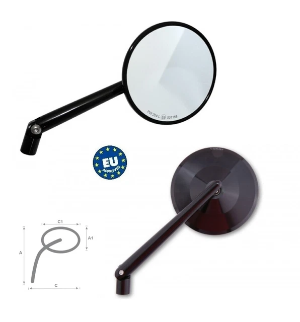 Specchietti Retrovisori Moto Rotondi In Alluminio - Attacco 2,21cm - Foto 11