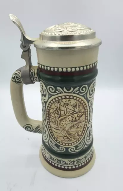 Avon Beer Stein Ceramarte  Handcrafted 1978 Made in Brazil - Fishing/Hunting 2