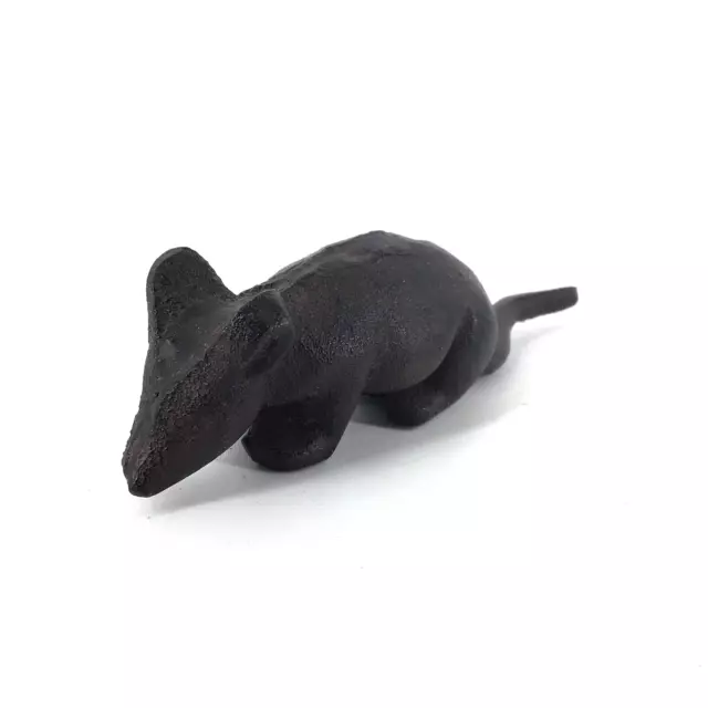 Miniature Primitive Rustic Solid Cast Iron Mouse Figurine Paperweight - 5"