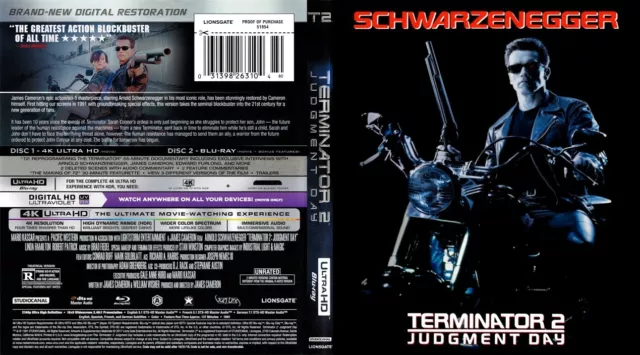 Terminator 2 Judgement Day 4K CUSTOM Cover W/ Empty Blu Case (No Discs)