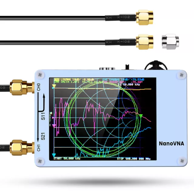 Nanovna 50KHz-900MHz Vector Network Analyzer VHF UHF VNA UV HF USB TFT White UK