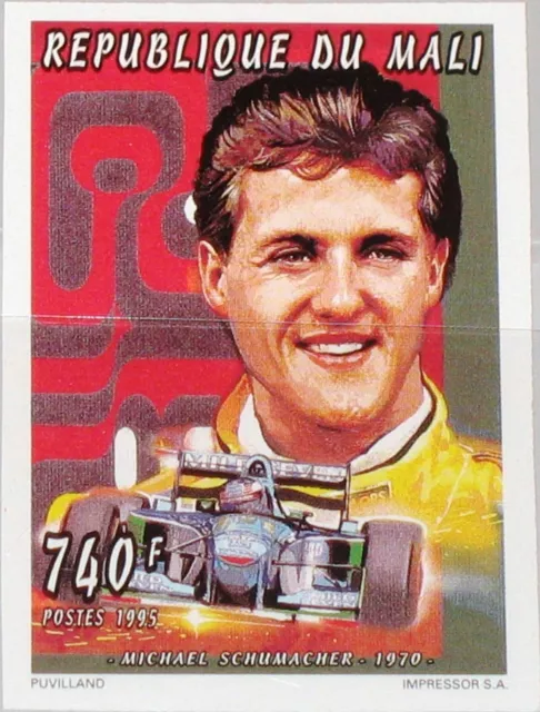 MALI 1995 1462 B 754 IMPERF Michael Schuhmacher Formel 1 Driver Race Car MNH
