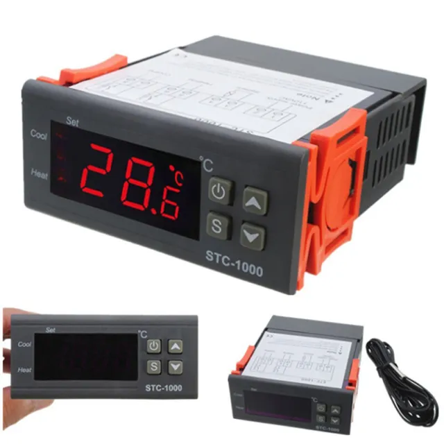 Controlador digital de temperatura termostato sensor LED para incubadora AC10 Cq