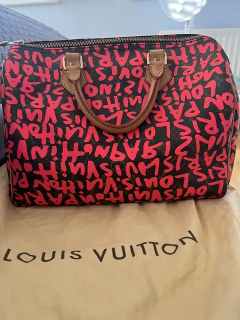 Louis Vuitton Speedy 30 Handbag Monogram Graffiti Orange M93705 AA5028  97813