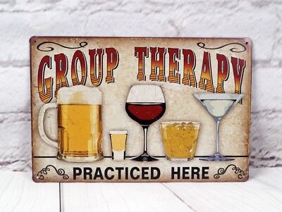 GROUP THERAPY Poster Metal Tin Signs Plaque Home Pub Bar Wall Decor Man Cave