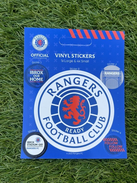 Official Glasgow Rangers FC 5x Vinyl Football stickers Badge Stadium Brand New