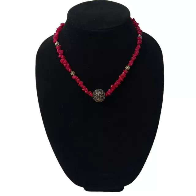 VNTG RED CORAL Necklace 17