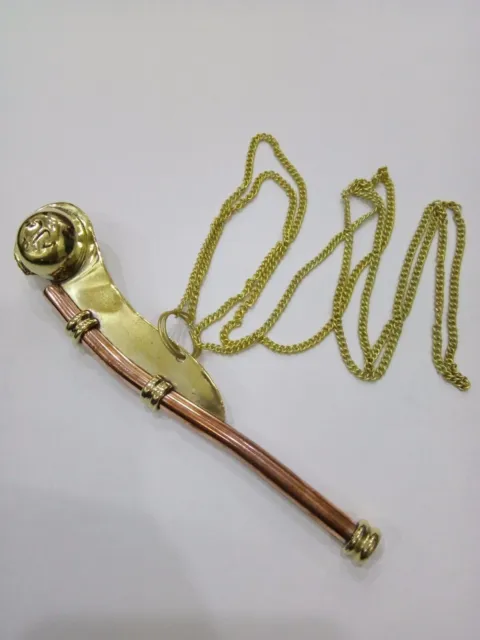 Navy Key ring Vintage Copper Brass Bosun Whistle Nautical Gift Pendant Necklace