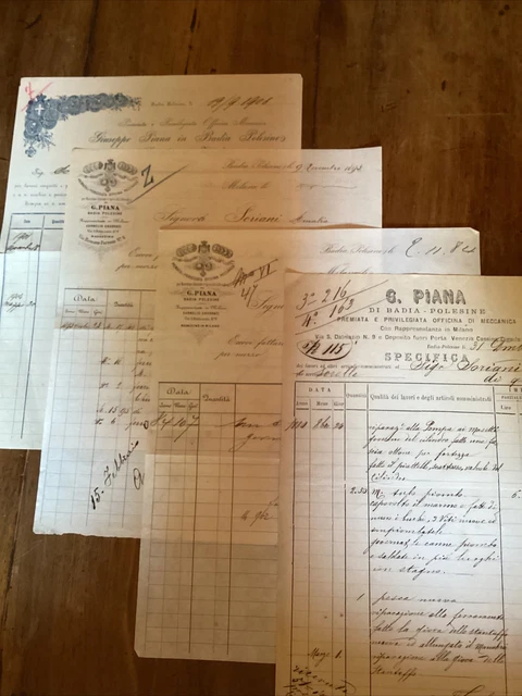 Giuseppe Piana Badia Polesine  Officina Meccanica 1880-1908