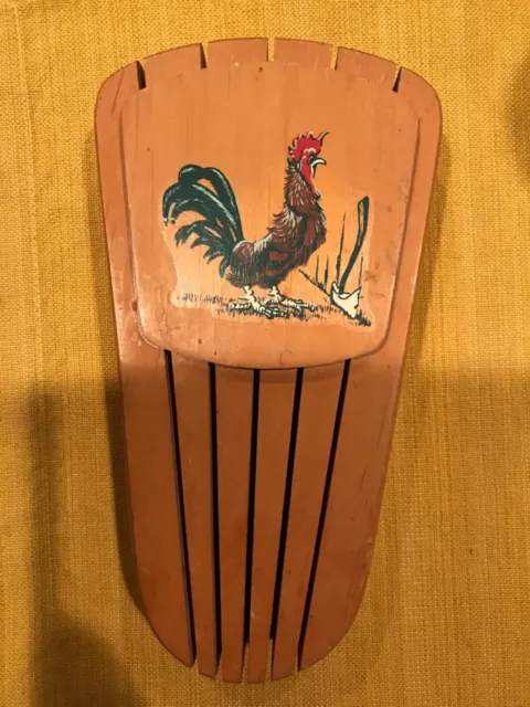Bloque de cuchillo colgante de pared de madera vintage con pollo - envío gratuito