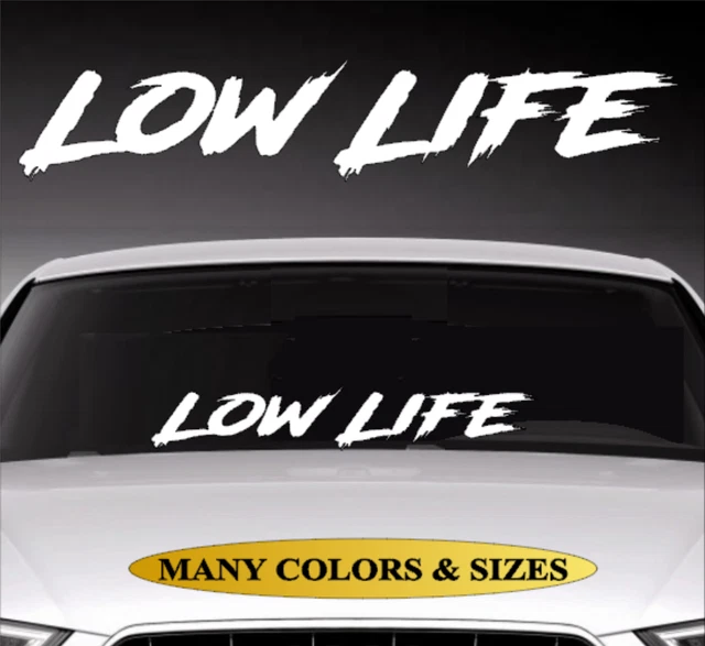 Low Life Slammed Stance Decals – Pair Of Bagged Air Ride Hellaflush Stickers 6 thumbnail image