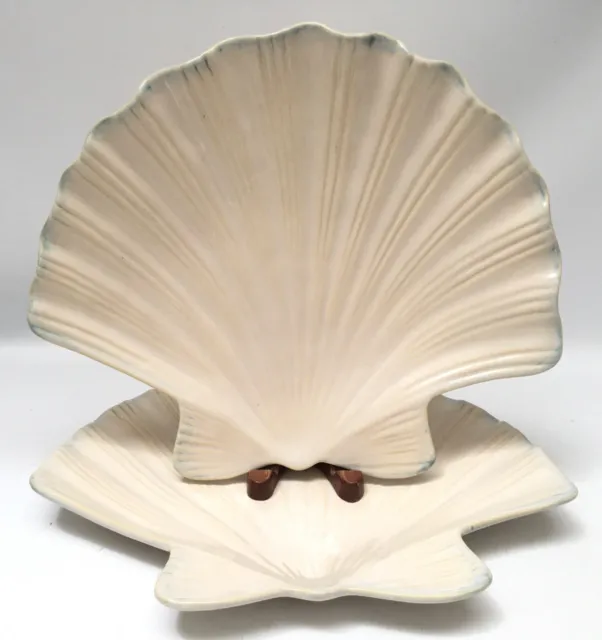 2 Home Studio Shoreline Collection Shell Shaped Dinner Plates Platters 12 1/2”