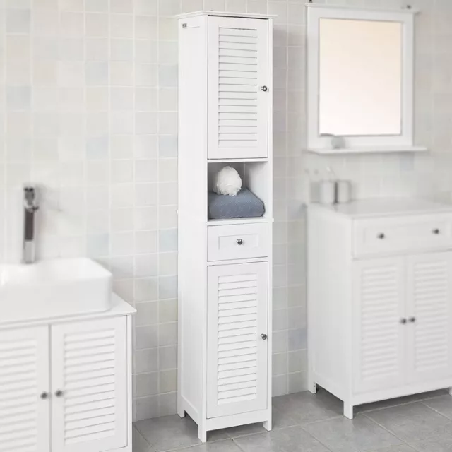 Mueble Auxiliar para baño Armario de baño Organizador con 2 estantes y 2  Puertas BZR13-W SoBuy ES