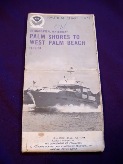 Navigational Chart / Map Palm Shores To West Palm Beach Fl.  # 11472