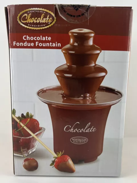 Nostalgia Chocolate Fondue Fountain 3 Tiers Brown 8 oz. Capacity New Sealed Box