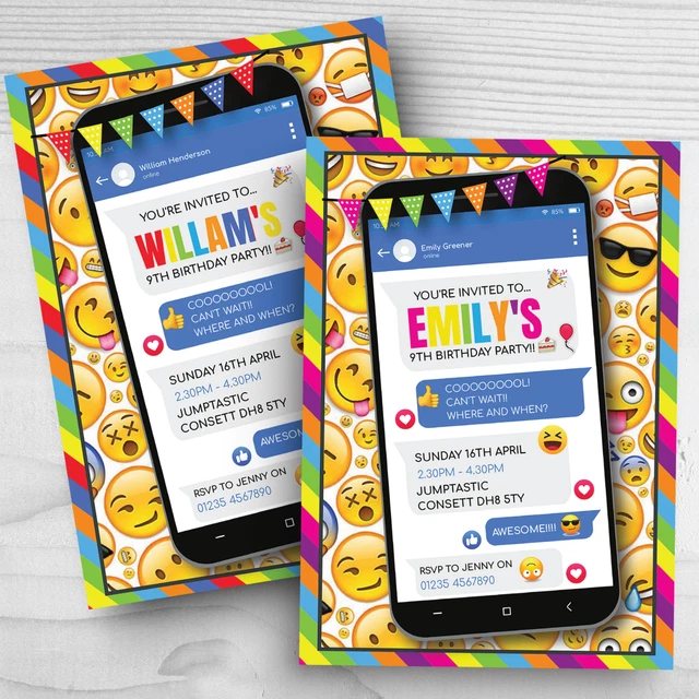 Modello Di Invito Compleanno Emoji | Vettore Gratis - Foto 10