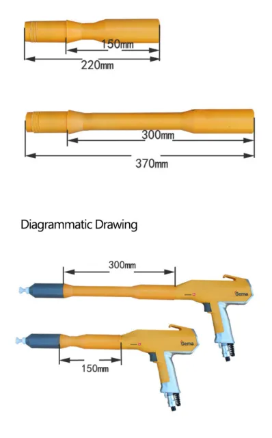 Extension Rod for GM02 GA02 optiflex F Electrostatic Powder Coating Spray Gun