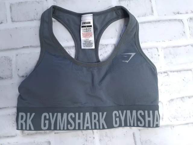 Gymshark Fit Seamless Sports Bra Women's Size S Grey Gym Training Light Support