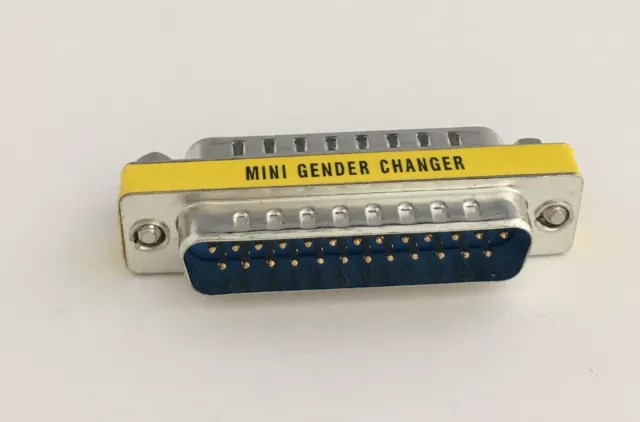 Gender Changer SUB-D Verbinder männlich, SUBD 25pol, 25-pol, vergoldete Pins NEU