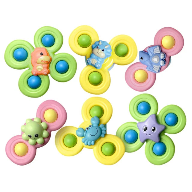Suction Cup Spinner Cartoon Suction Cup Spinner Toy with Bell for Baby Bath Toys