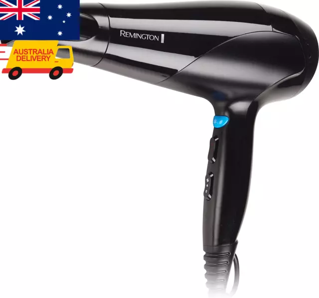 Remington Aero 2000 Hair Dryer D3190AU - 2000W - Fast Drying and Styling - Black