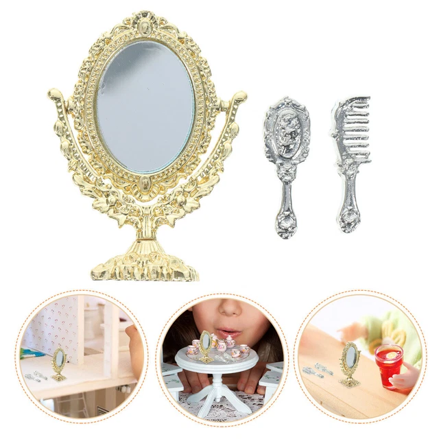 Alloy Mirrors Party Dollhouse Wall Miniature Accessories Child Set Princess