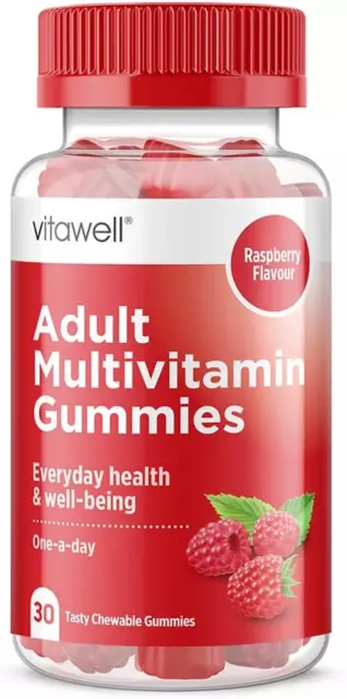 VITAWELL ADULT MULTIVITAMIN Gummies | 30 Raspberry Flavour Gummies | 1 ...
