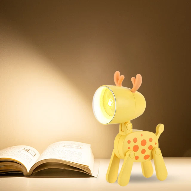 Animal Bedroom Lamp Adjustable Lamp for Room Decoration (Spotted Deer Yellow) FS