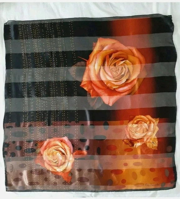 Foulard En Mousseline De Soie Lalique - Vert Floral Années 80 - Édition Limitée