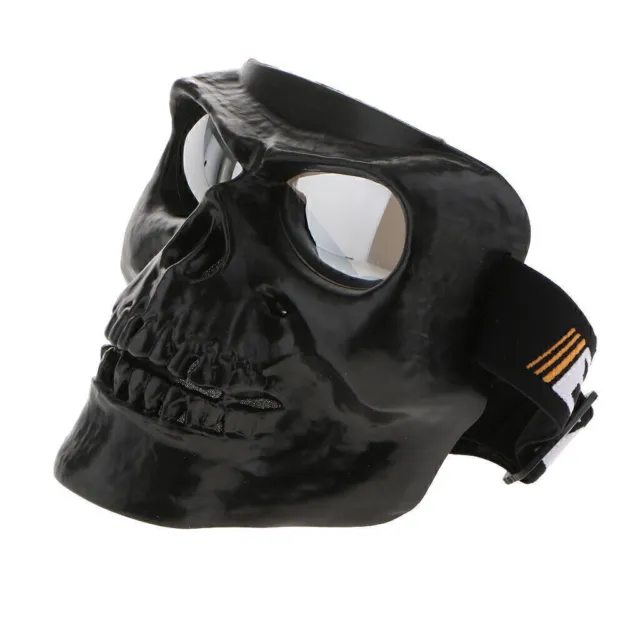 1x Motorrad Brille Helme-Maske mit Brille Totenkopf für Jethelm GesichtsmasH6G3