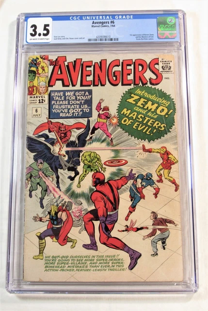 AVENGERS #6 ~~ CGC 3.5 ~~ 1st appearance of Baron Zemo! ~~ from 1964! 😁