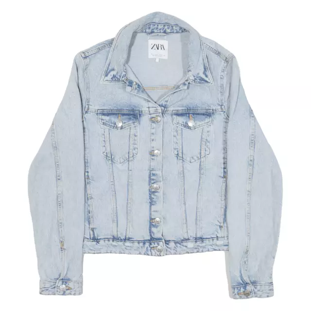 ZARA Distressed Denim Jacket Blue Girls L