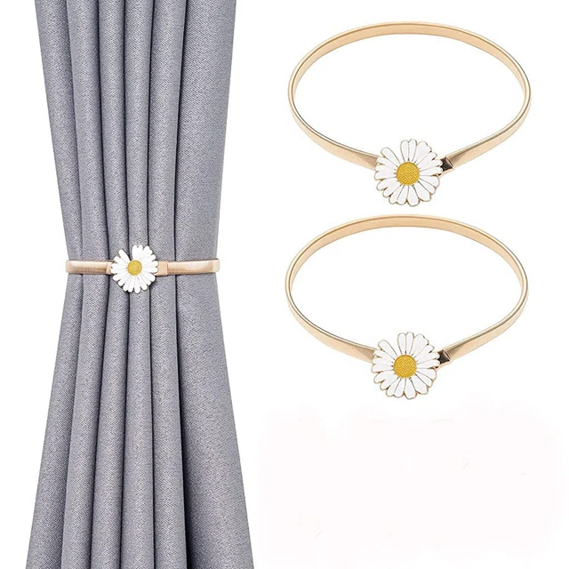 Beautiful Adjustable Simple Style Curtain Holders Tieback golden Set of 2 Pcs 3