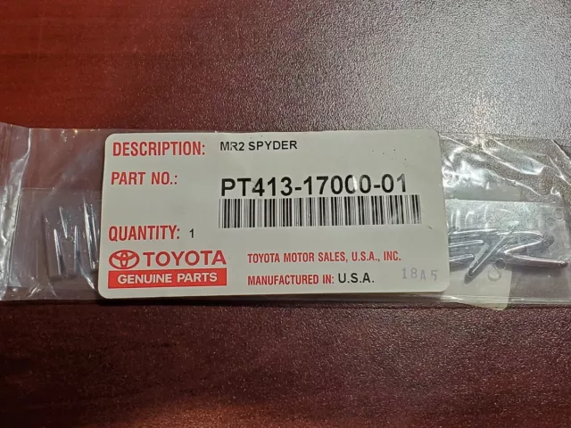 MR2 Spyder Rear Emblem 2000-2006 OEM PT413-17000-01 new sealed