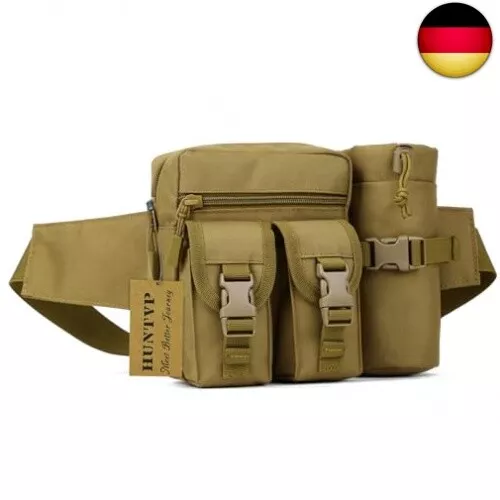 Huntvp Taktisch Hüfttasche mit Flaschenhalter Militärisch Bauchtasche W