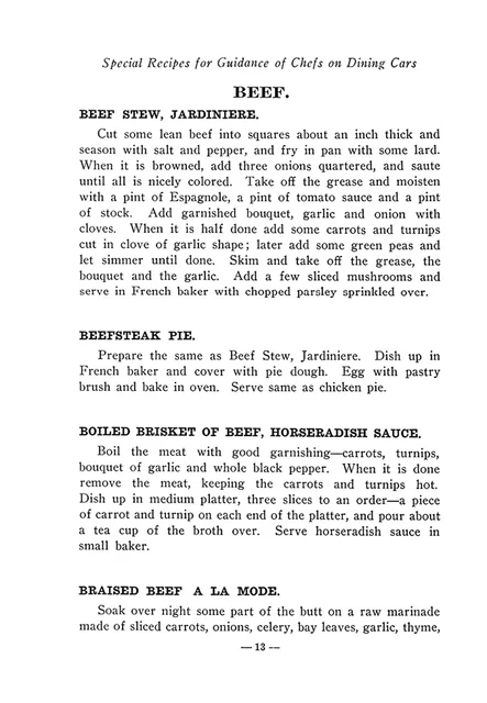 SOUTHERN PACIFIC Special Recipes for Guidance of CHEFS on DINING CARS (NEW BOOK) 2