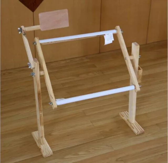 Adjustable Solid Wooden Cross Stitch Frame Rack Tabletop Embroidery Floor Stand 3