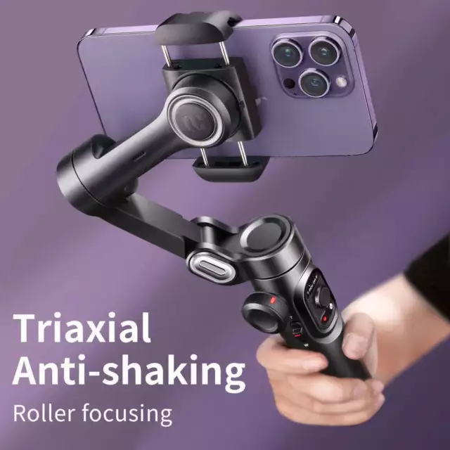 3-Axis Handheld Gimbal Stabilizer w/ Fill Light for Smartphone - Vlog/TikTok Ess