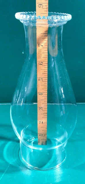 Pearl Top Crown Top Glass Oil Kerosene Lamp Chimney Globe Shade 8 1/2” x 3”