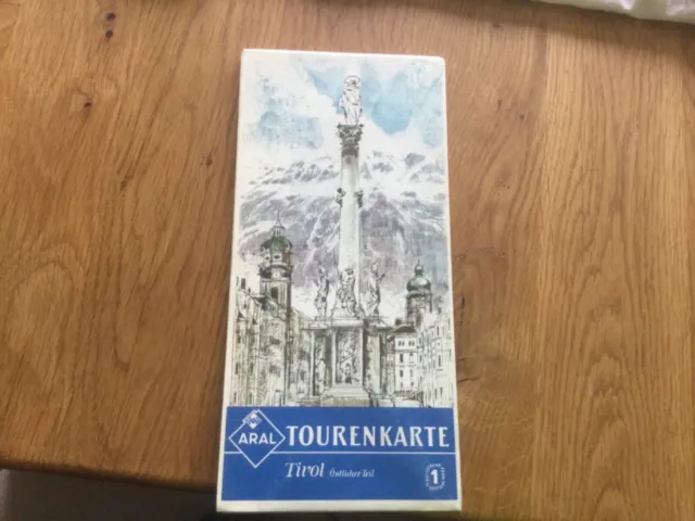 ARAL, Tourenkarte,   Tirol,  Landkarte , Urlaub; 60iger Jahre