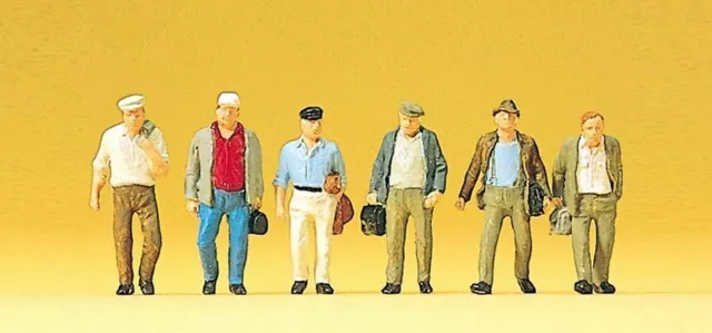 Male Commuters (6) Exclusive HO/OO Figure Set Preiser 10366