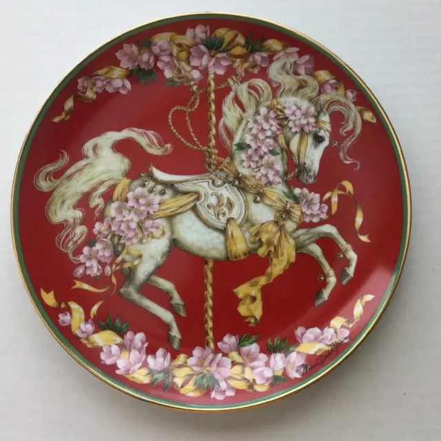 Christmas Majesty Carousel Horse Plate Maureen Jensen American Lung Association