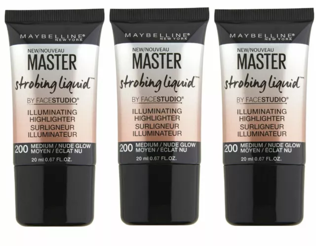 3 X Maybelline Master Strobing Liquid Highlighter ❤ 200 Medium / Nude Glow ❤