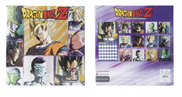 DRAGONBALL Z SUPER 12" x 24" 2024 16 Month Wall Calendar Goku Vegeta NEW SEALED
