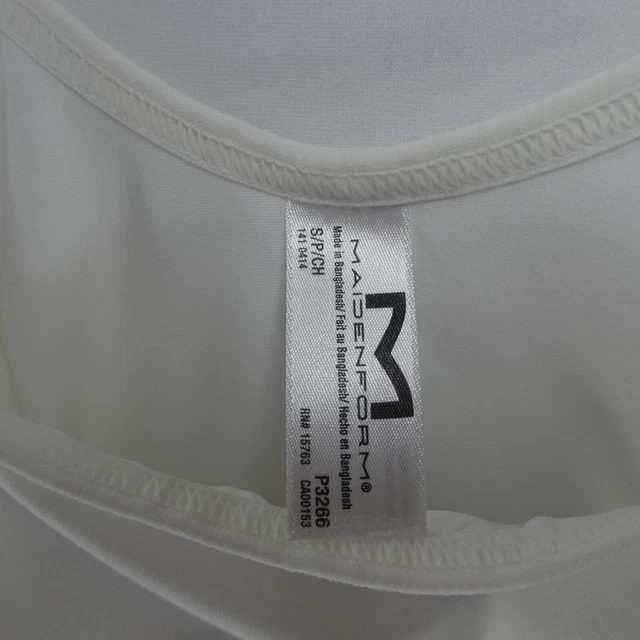 NEW MAIDENFORM SHAPEWEAR White Small Firm Control Cami Top Longer