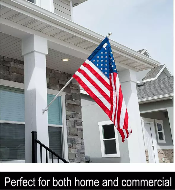 G128 Two Position Fixed Wall Mount Bracket Solid Cast Aluminum Flag Pole Holder 3