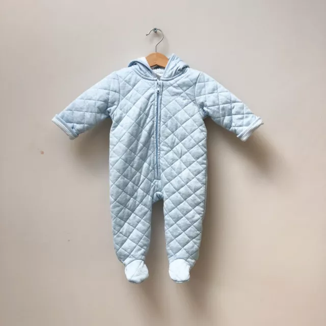 JUNIOR J JASPER Conran baby boys light blue quilted snow pram suit